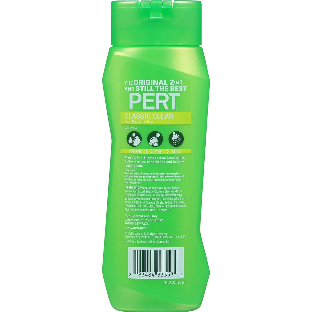Après-shampoing intégré de Pert Plus 2-en-1 pour cheveux normaux et teints.
