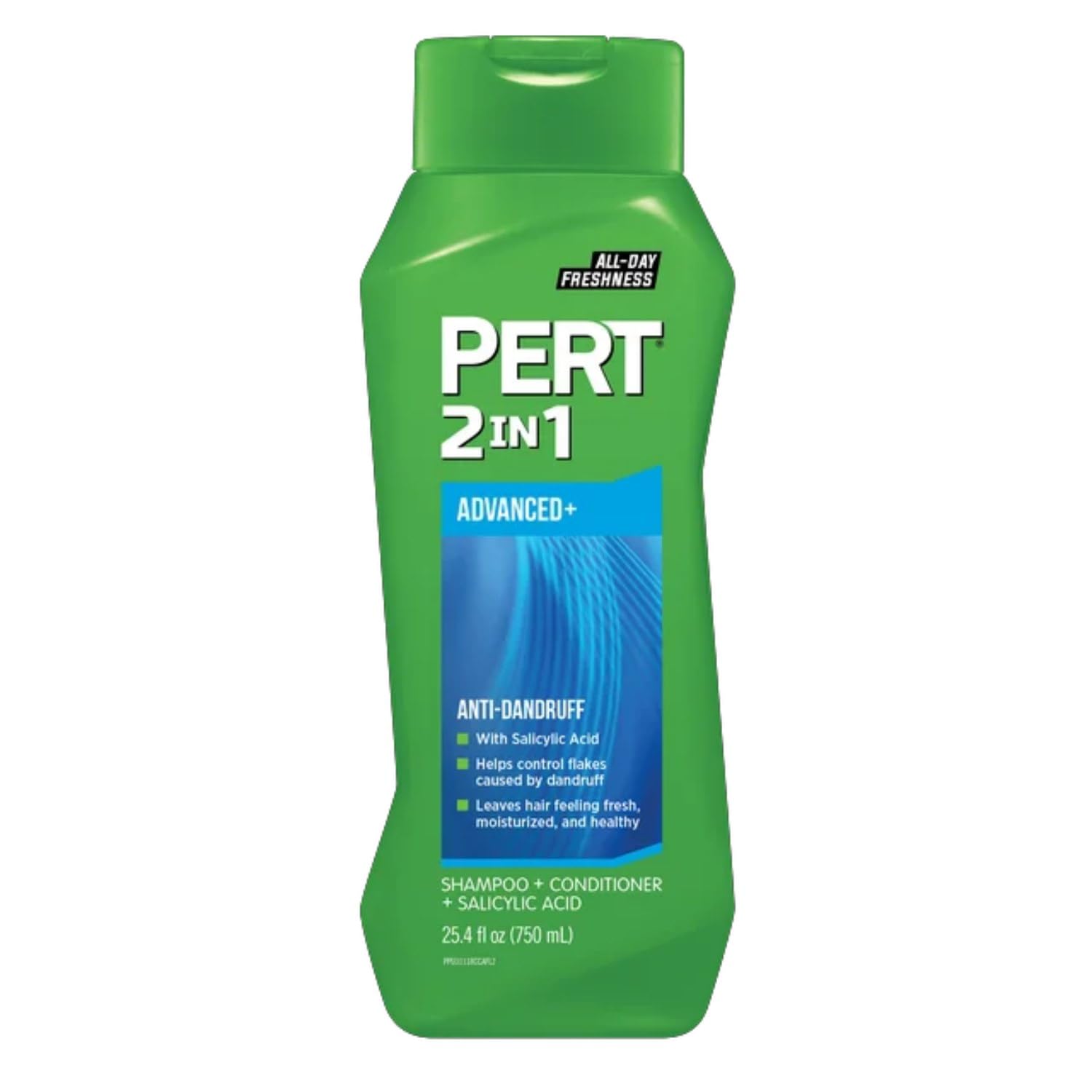 Pert Plus 2 en 1: bouteille visible pour lavage rapide et cheveux propres.