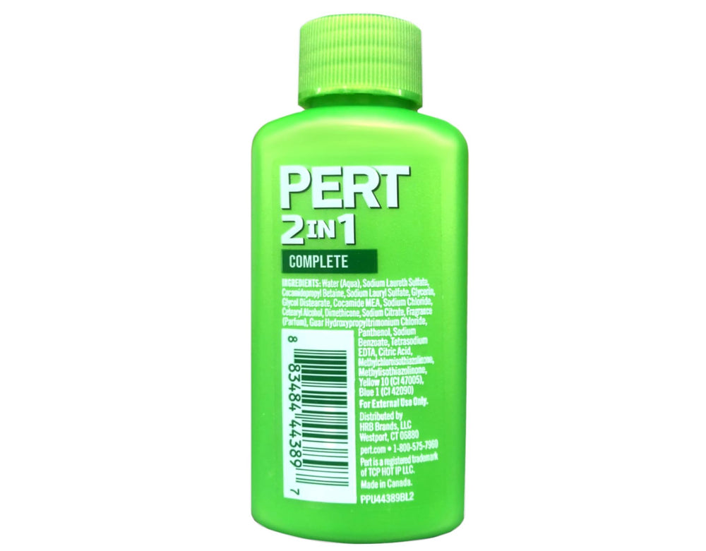 Pack économique de 36 bouteilles Pert Plus 2en1 Shampoing, solution tout-en-un pour la douche.