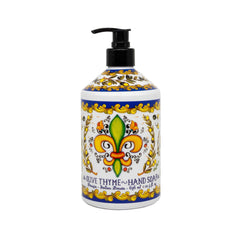 Savon mains Perugia Deruta orange douce avec pompe, parfum vivifiant.
