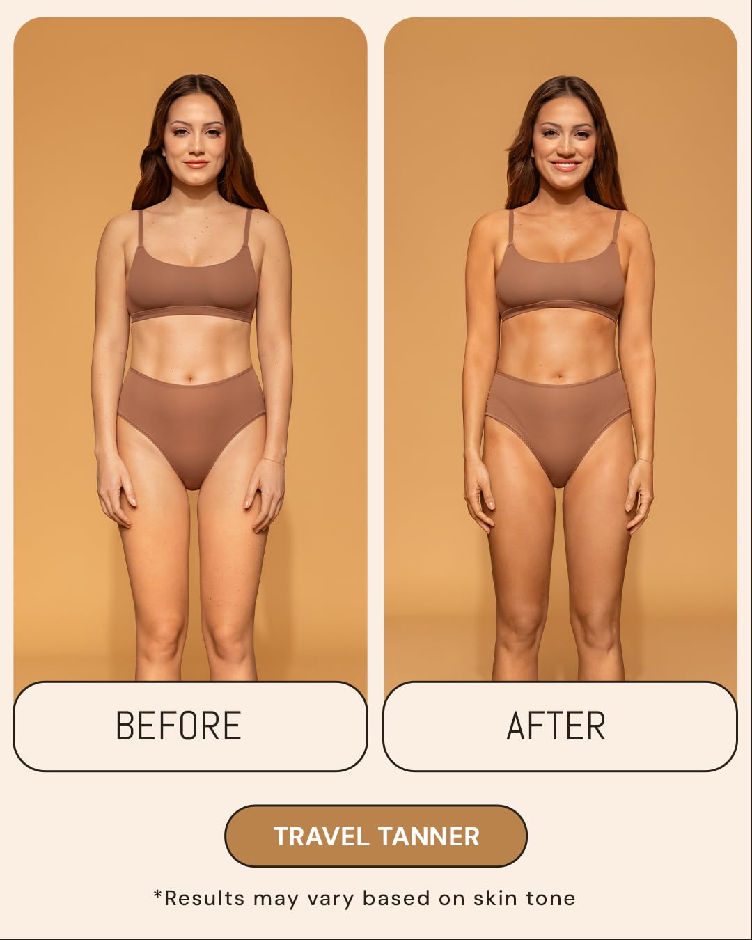 Application quotidienne avec Peta Jane pour un bronzage progressif et uniforme.