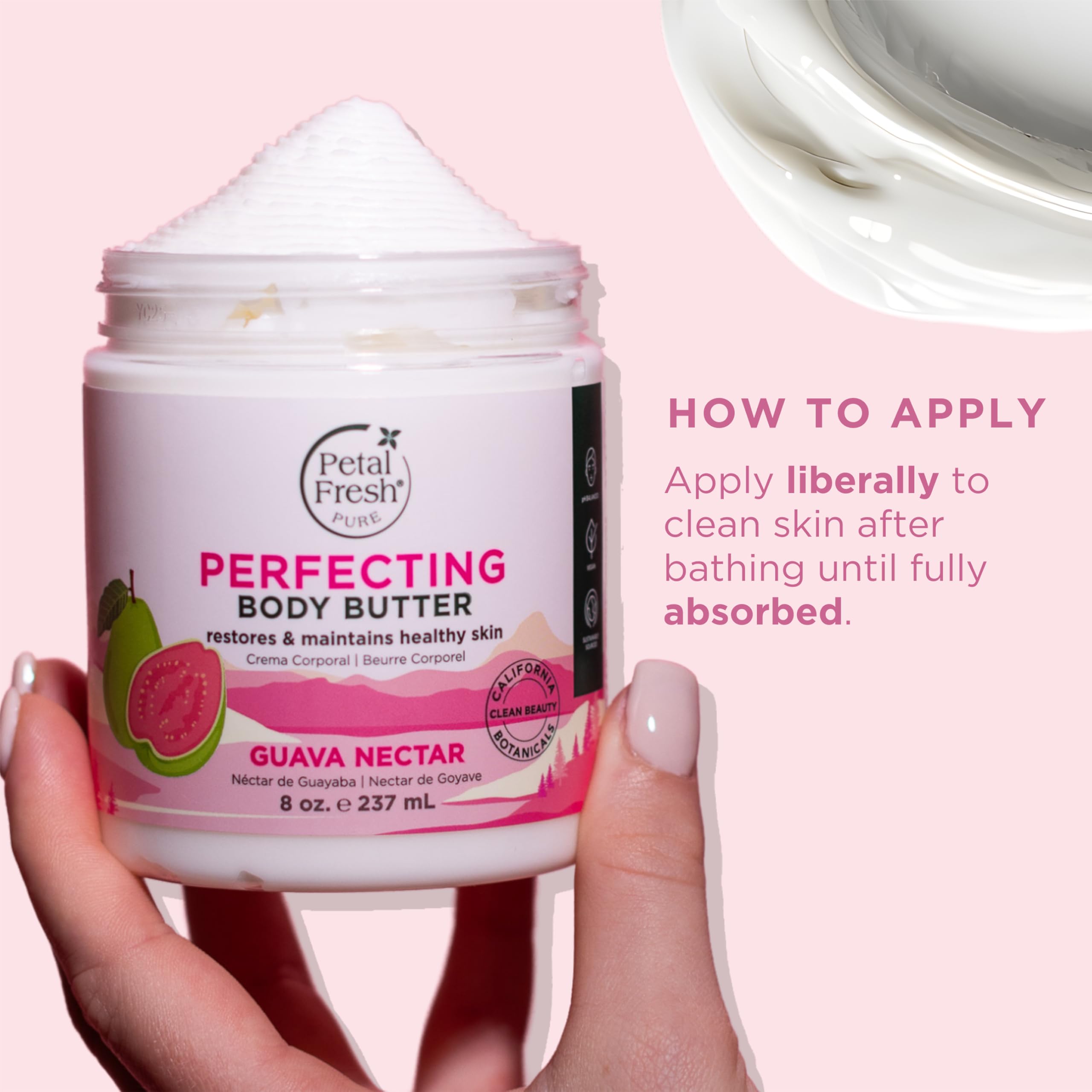 Petal Fresh Guava Nectar Application Après-Douche — rituel quotidien.