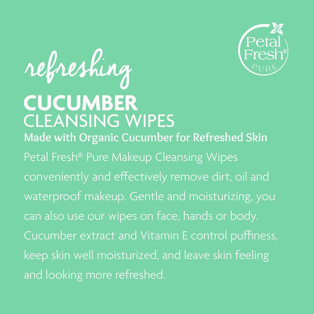 Lingettes Petal Fresh au concombre – texture douce pour un nettoyage confortable