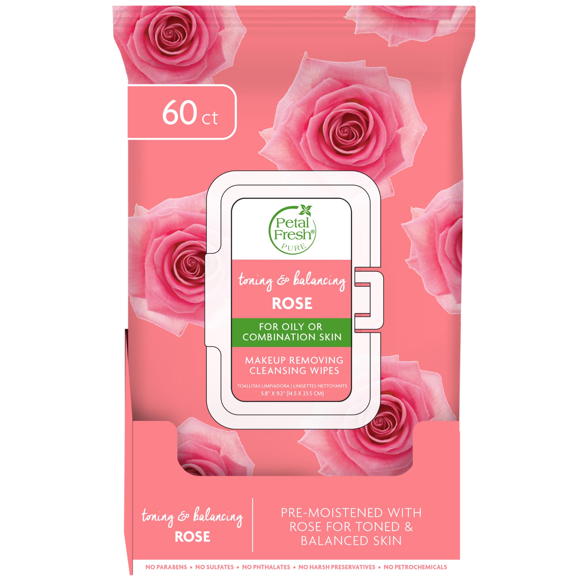 Petal Fresh Lingettes démaquillage rose – enlèvent maquillage sans rinçage.