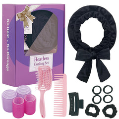 PetalPursuit rouleaux sans chaleur noir pour boucles naturelles et volumineuses.