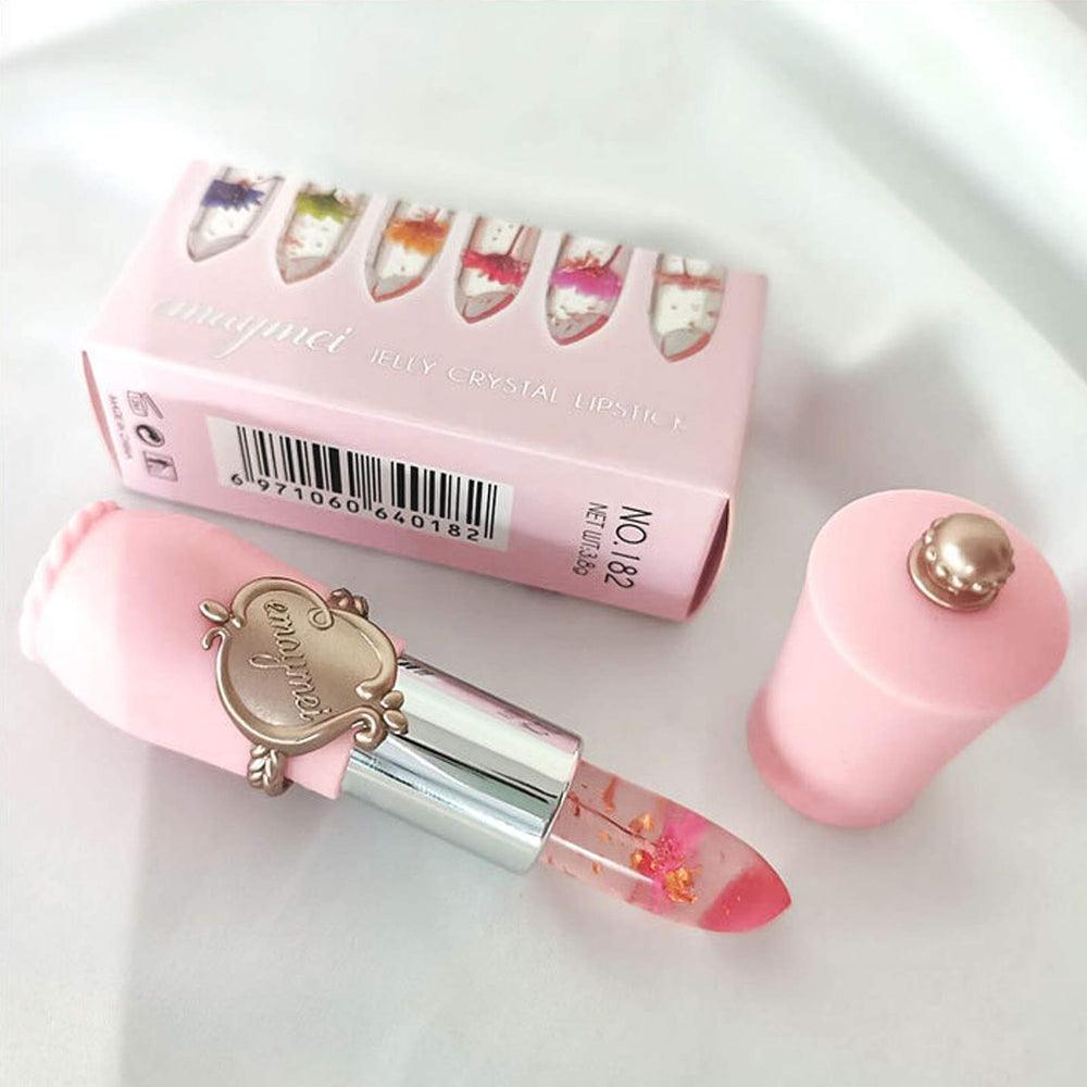Fleur encapsulée visible dans le tube Petansy pour un look délicat.