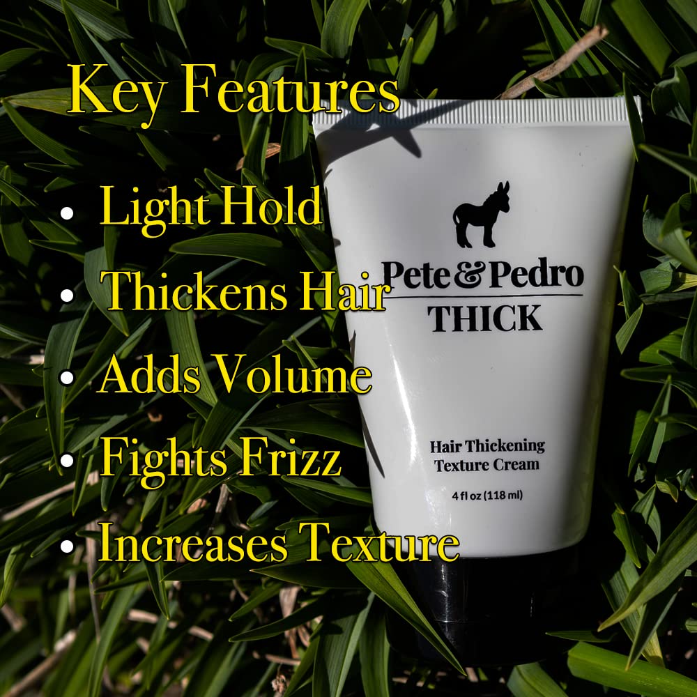 Pete & Pedro Thick Hair Cream – aperçu d’application pour texture sur cheveux fins.
