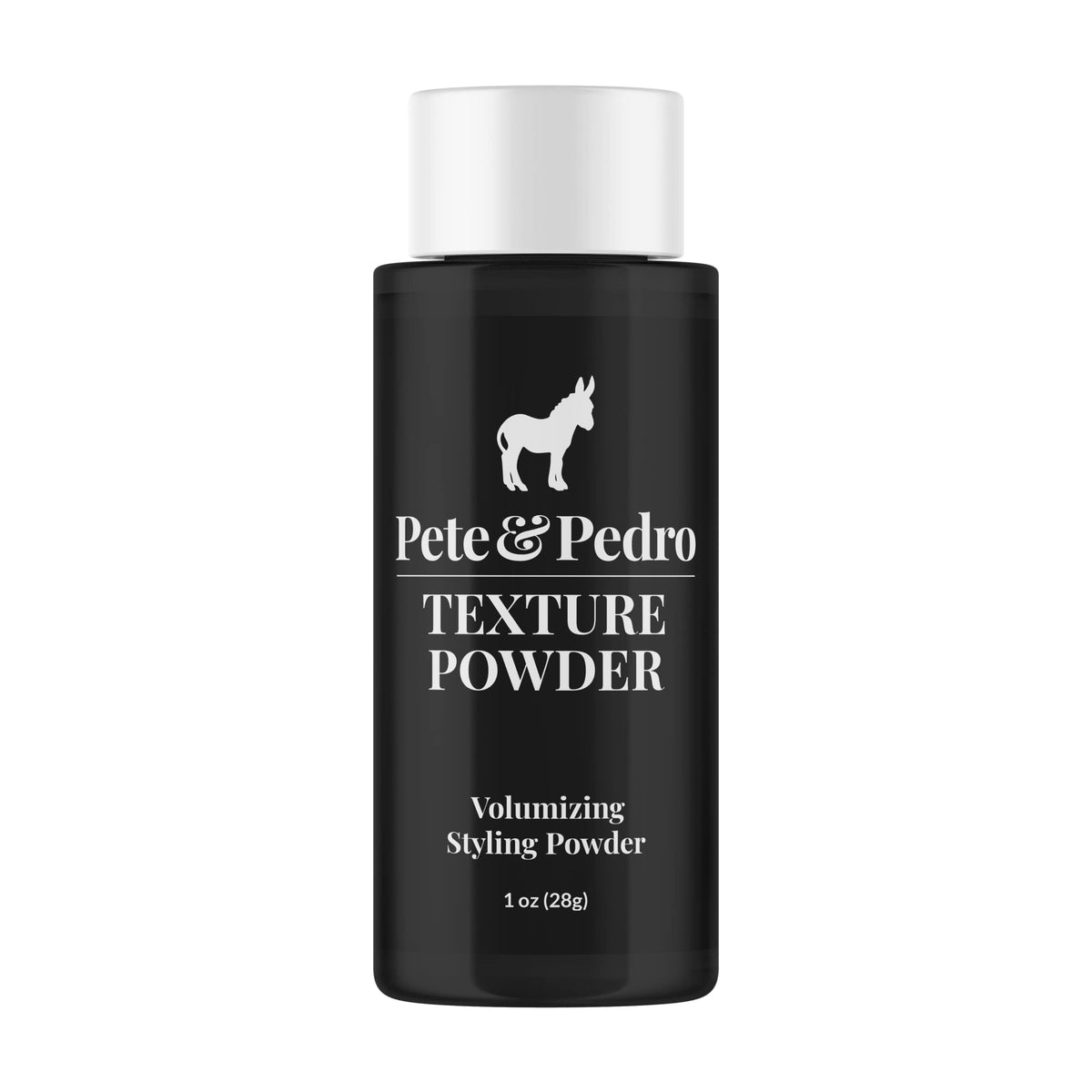 Pete & Pedro Texture Powder bottle showing weightless volume and matte finish