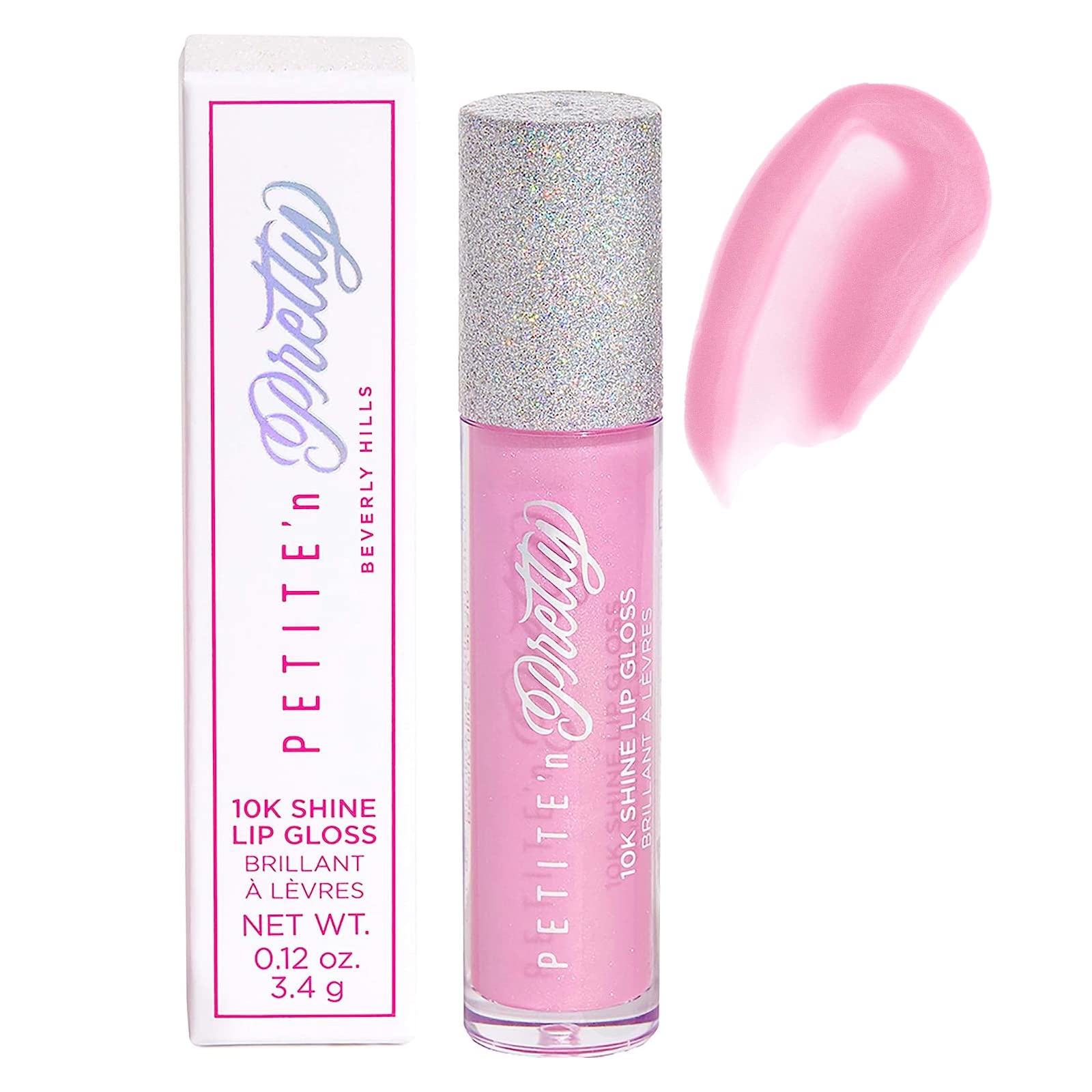 Petite N Pretty 10K Shine Gia Pink lip gloss close-up showing bold shine