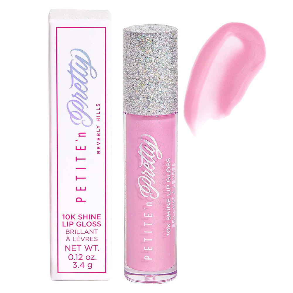 Petite N Pretty 10K Shine Gia Pink lip gloss close-up showing bold shine