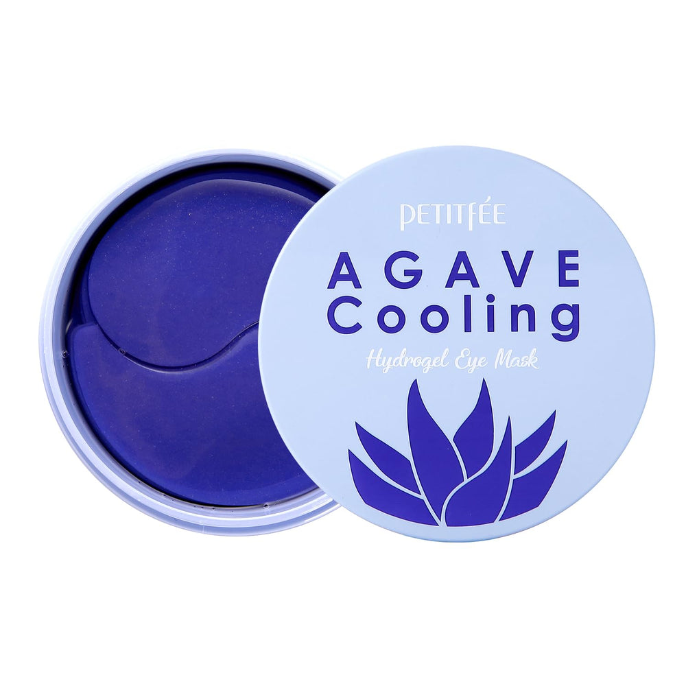 Boîte du masque Petitfee Agave Refroidissant Hydrogel pour usage pratique.