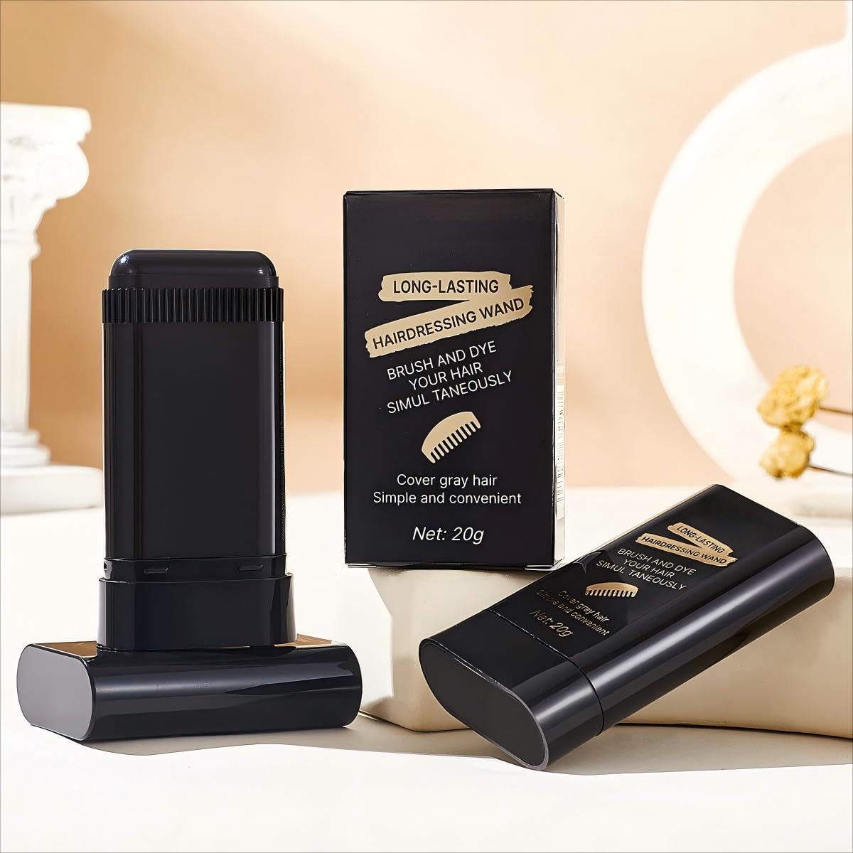 Pewatul stick-colorant-cheveux couleur naturelle, application lisse et homogène.