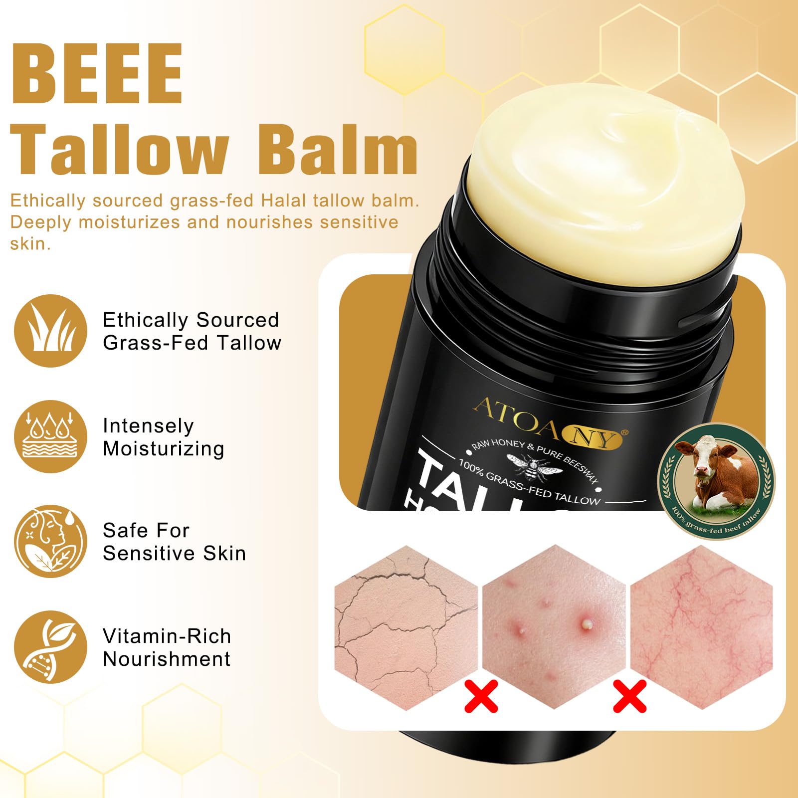 Talons secs reparés avec le baume PFDGRVI graisse-boeuf.