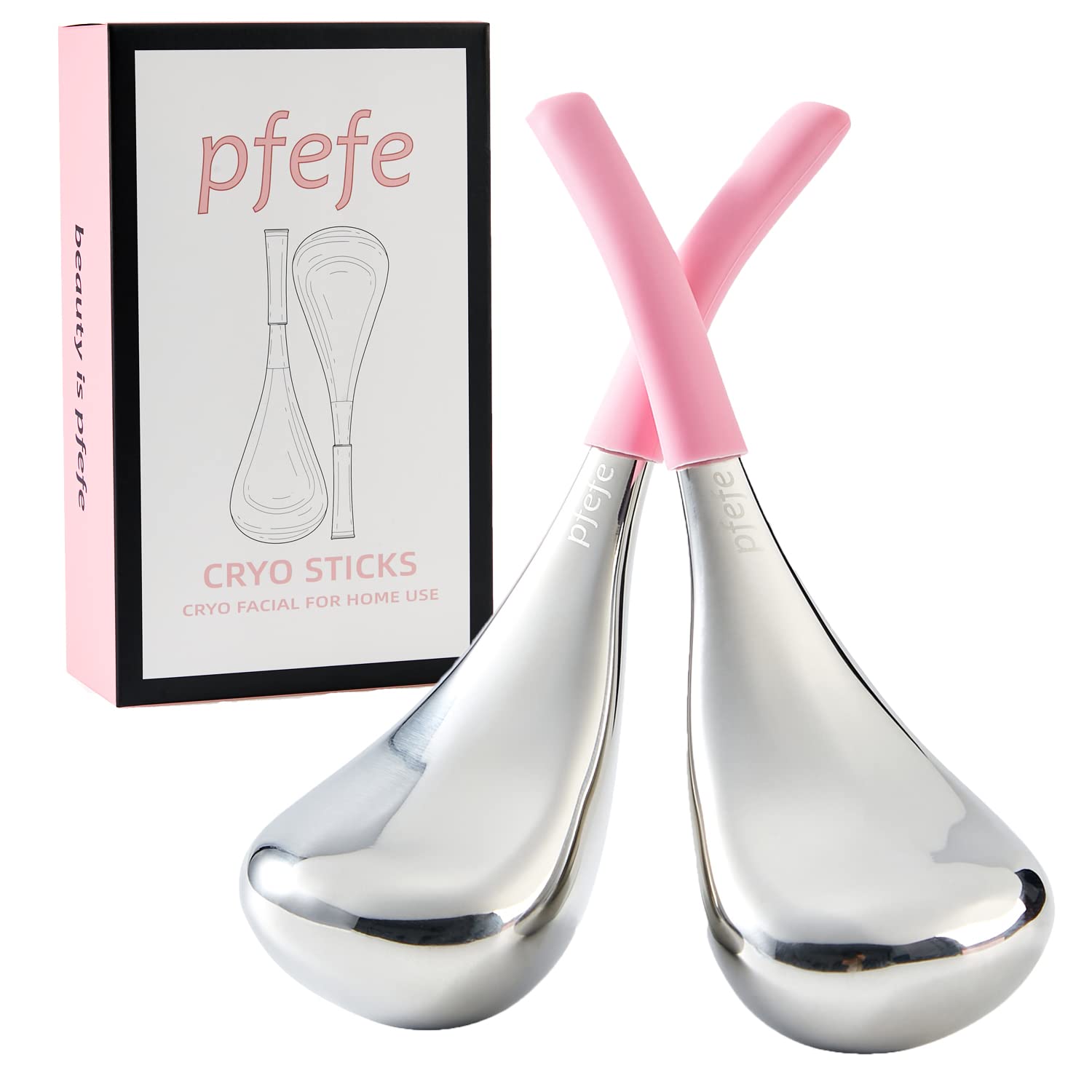 Pfefe bâtons cryo pour le visage : massage rafraîchissant et absorption améliorée des soins.