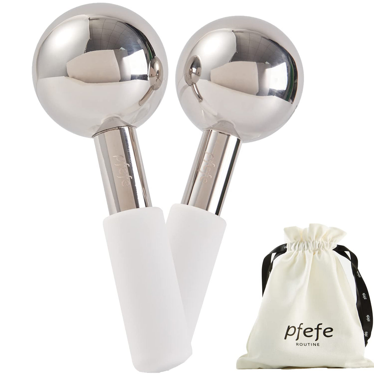 Pfefe globes glace visage – rouleau inox pour un soin frais et fluide