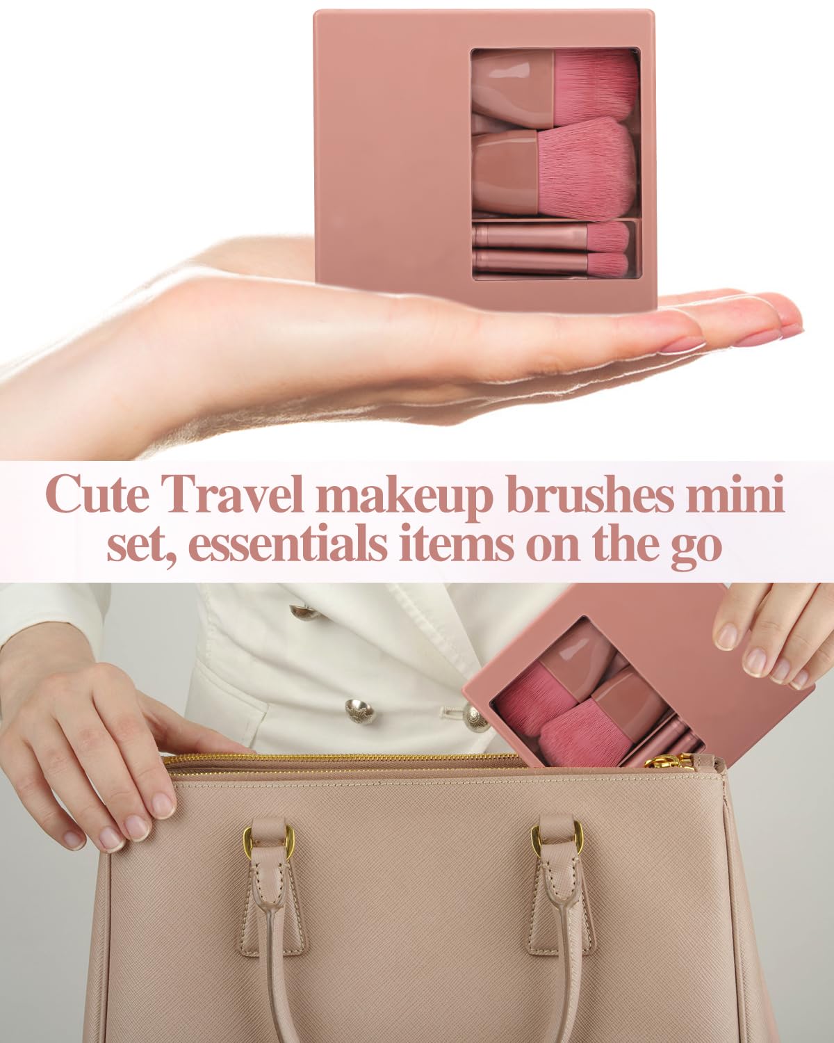 PGRODE étui-protectif avec miroir durable, protège les pinceaux.