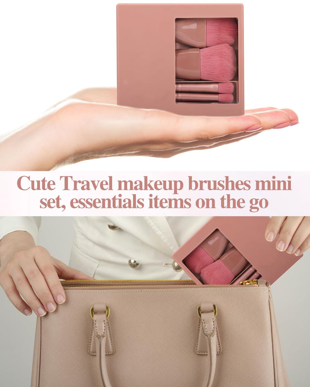 PGRODE étui-protectif avec miroir durable, protège les pinceaux.