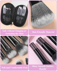 Pinceaux yeux PGRODE, formes variées pour un maquillage précis.
