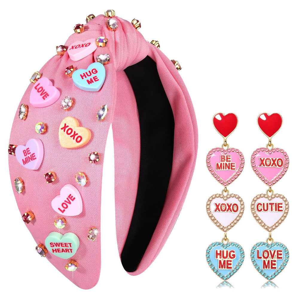 PHALIN bandeau cœur XOXO, allure romantique idéale pour la Saint-Valentin.