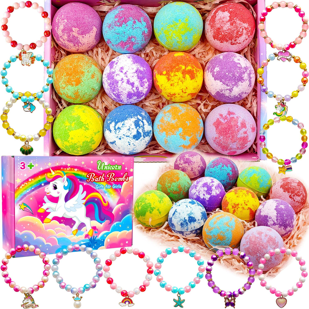 Bombe de bain Phaorui licorne avec bijou surprise à l’intérieur, expérience amusante pour enfant