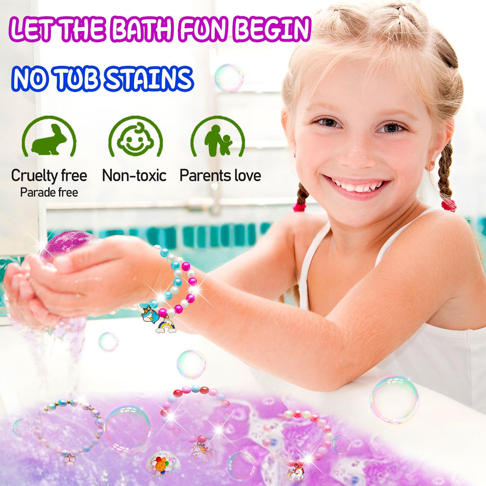 Phaorui boules de bain licorne – surprise bracelet intérieur dévoilé lors du bain.