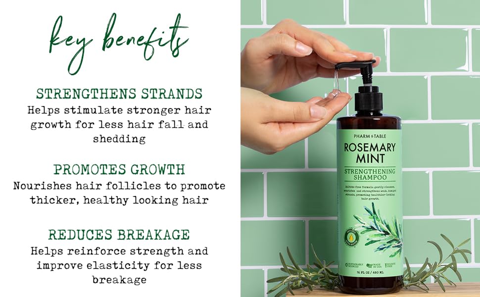 Versement fluide – expérience sensorielle avec PHARM TO TABLE Shampoing Romarin Menthe.