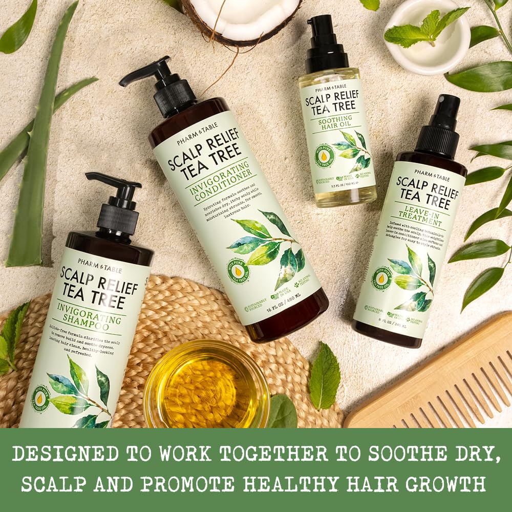 PHARM TO TABLE Tea Tree Conditioner soothing scalp relief in use