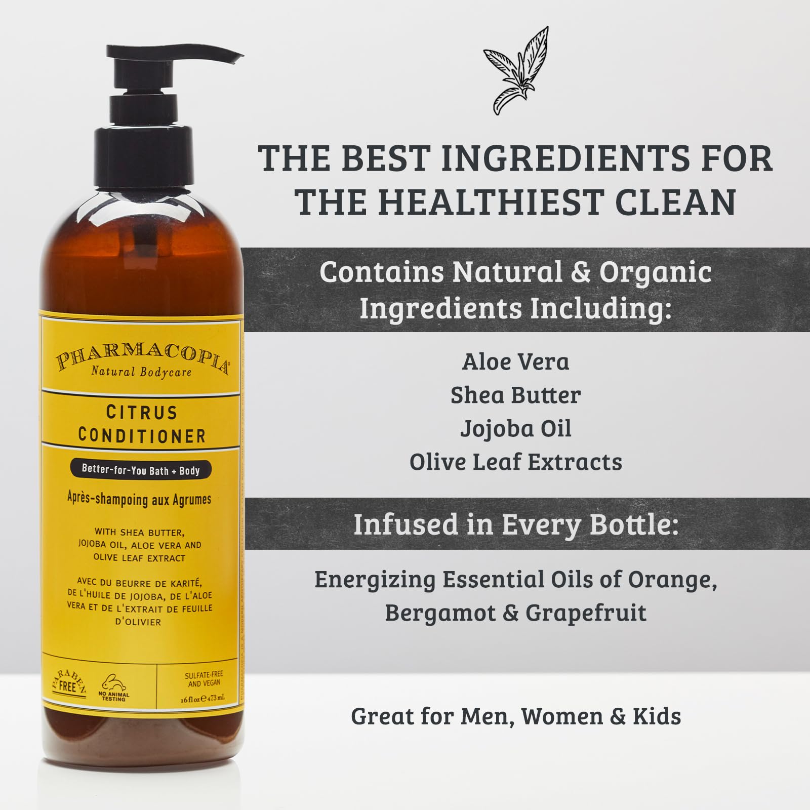 Pharmacopia Citrus Conditionneur – application facile pour cheveux en bonne santé.