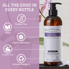 Texture douce du shampoing Pharmacopia pour un lavage agréable