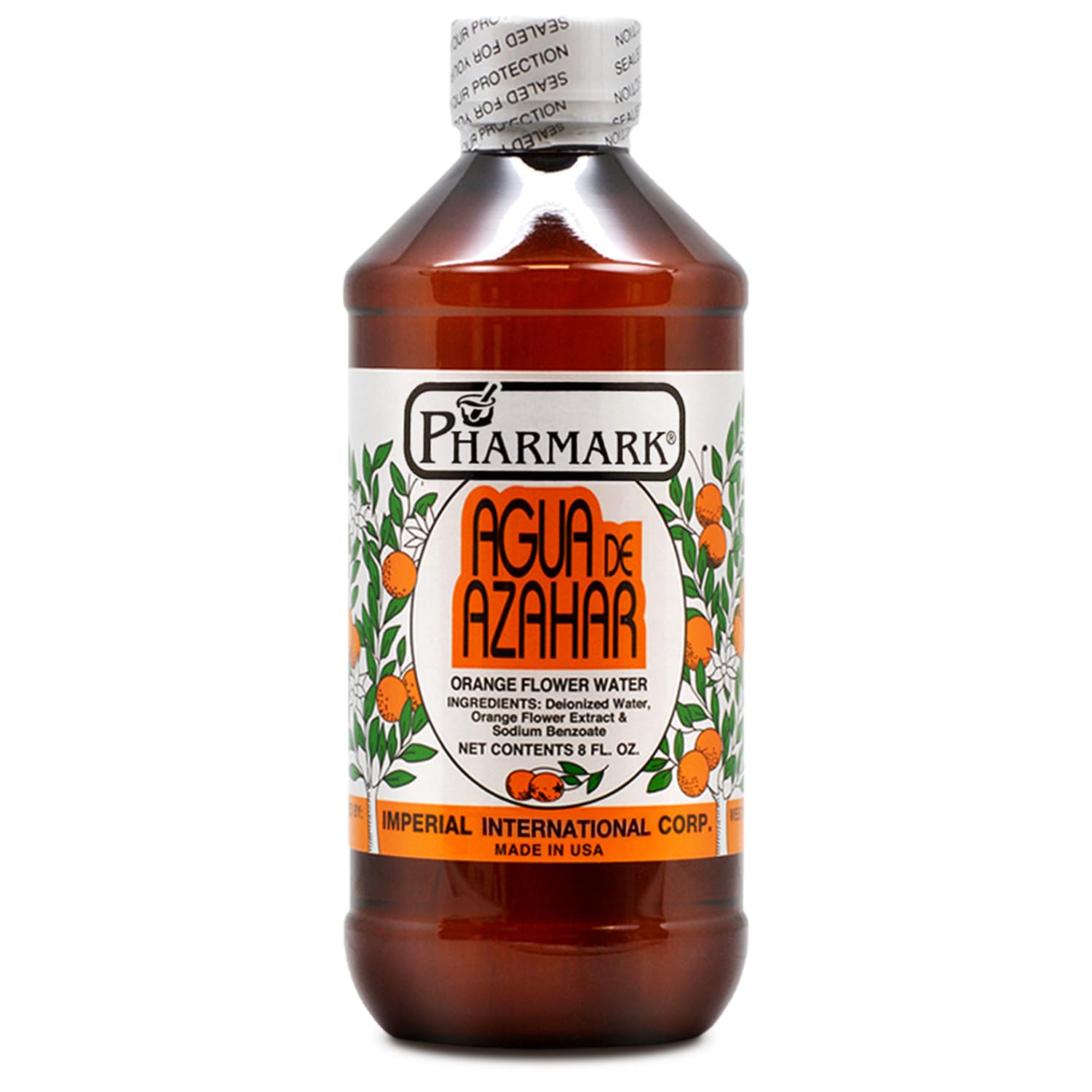Pharmark eau de fleur d’oranger, flacon prêt pour usage quotidien.