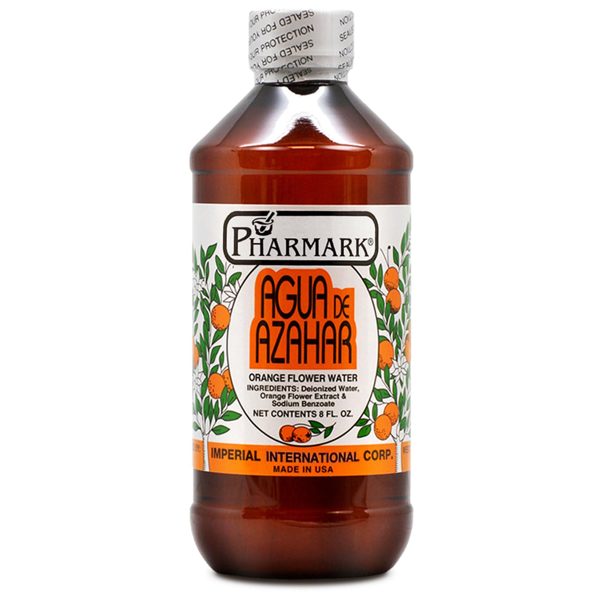 Pharmark eau de fleur d’oranger, flacon prêt pour usage quotidien.