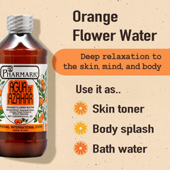 Pharmark eau de fleur d’oranger, application sur la peau pour une sensation légère.