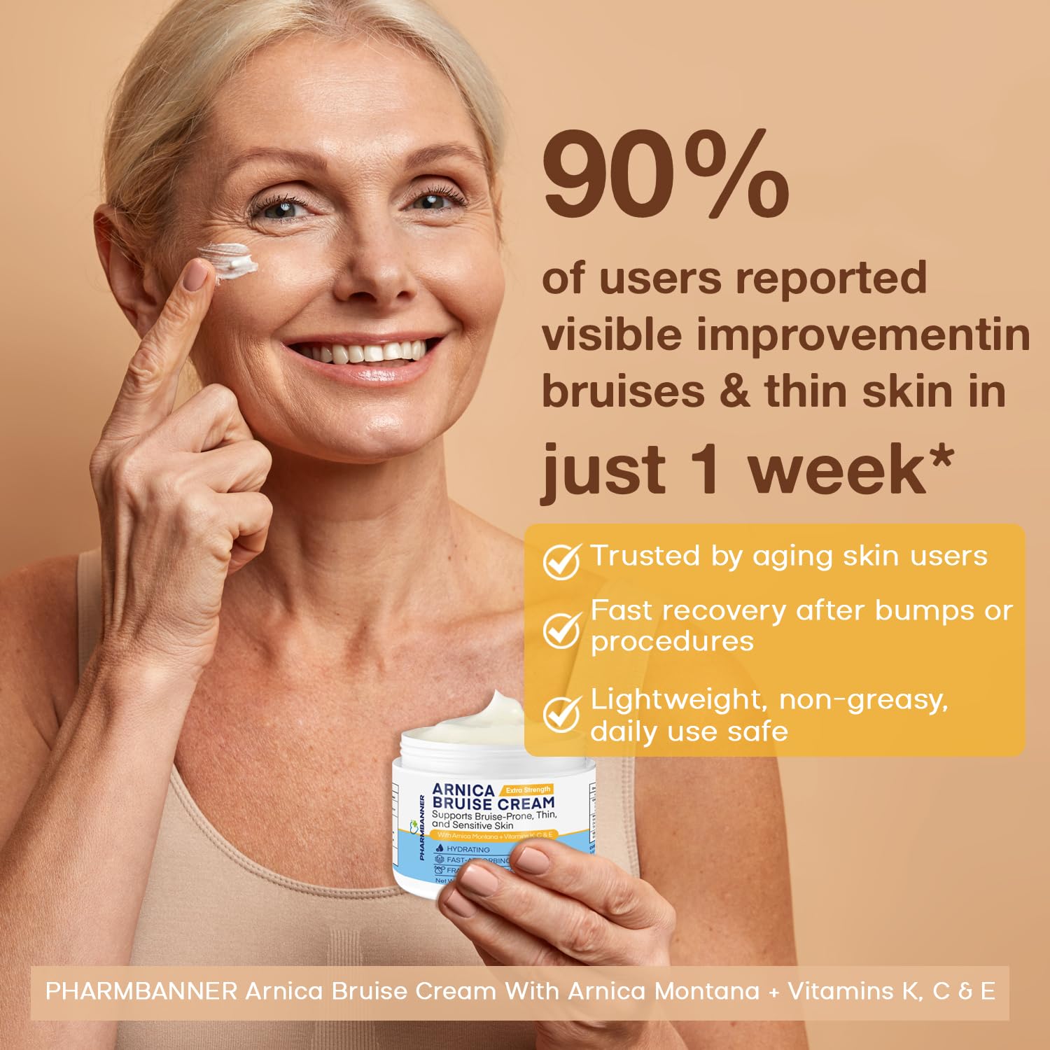 PHARMBANNER Arnica Crème – emballage élégant et nourrissant pour peau fragile.