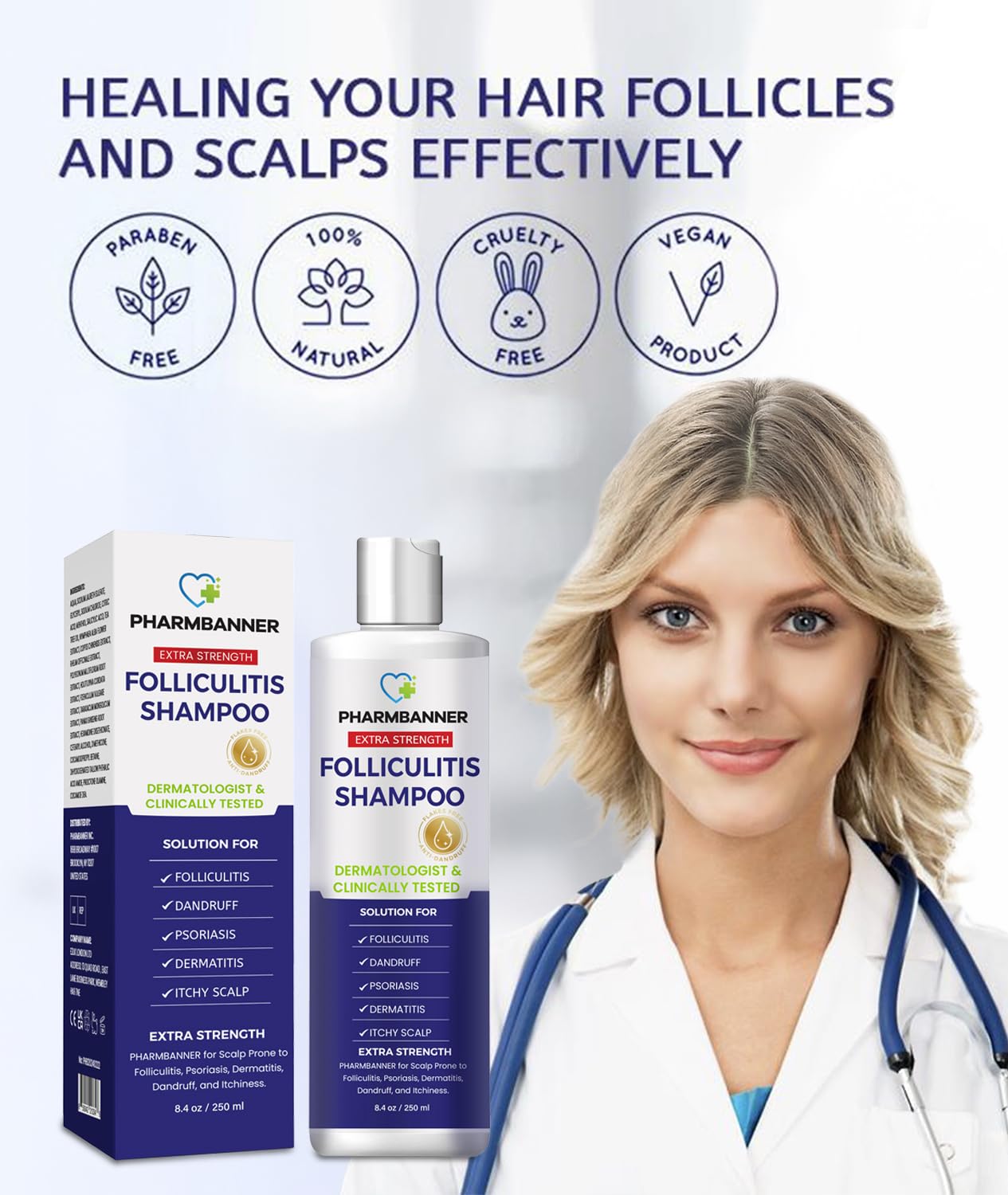 PHARMBANNER pack deux bouteilles pour un entretien capillaire durable.