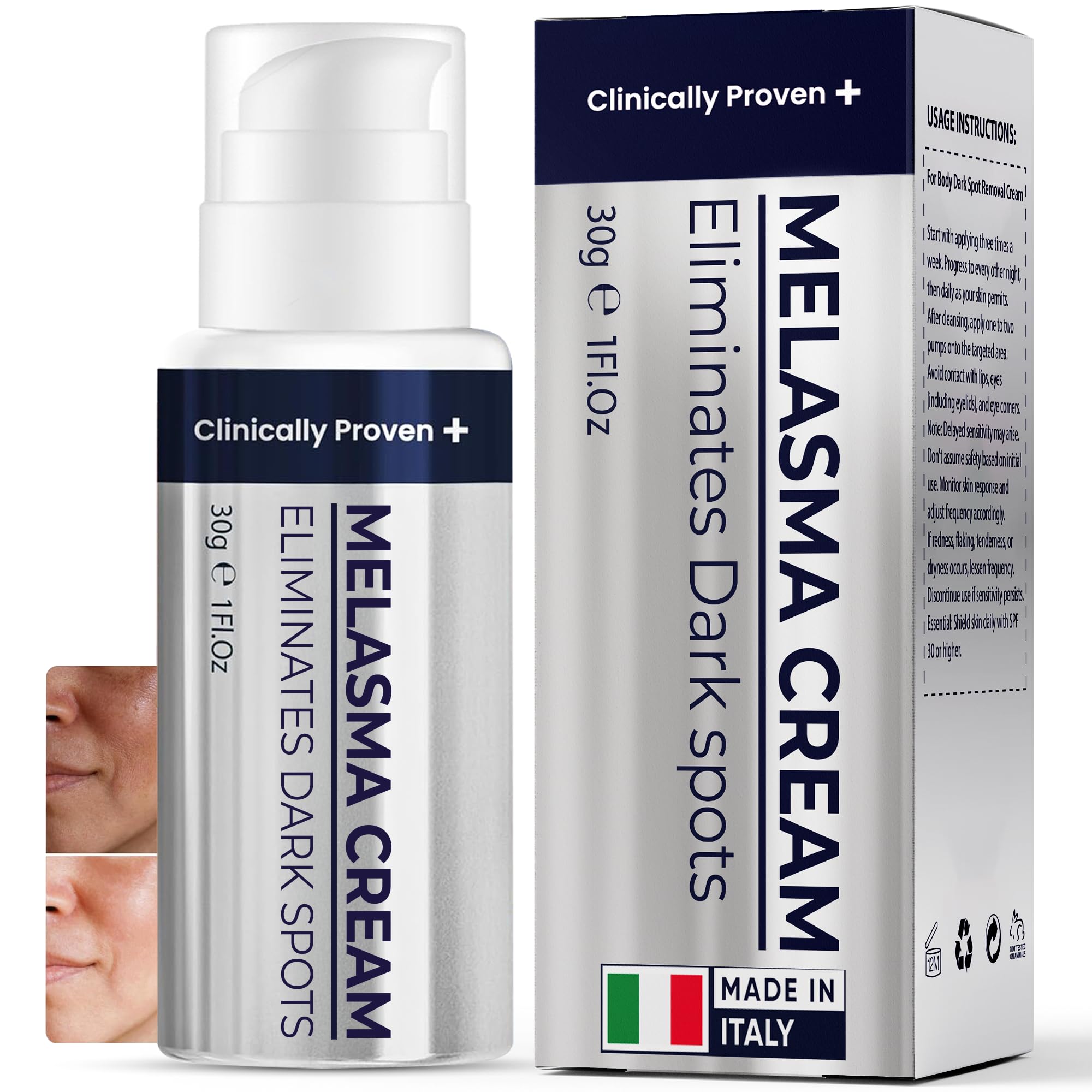 Pharmlitalia Melasma Visage: crème ciblant le mélasma pour un teint plus uniforme.