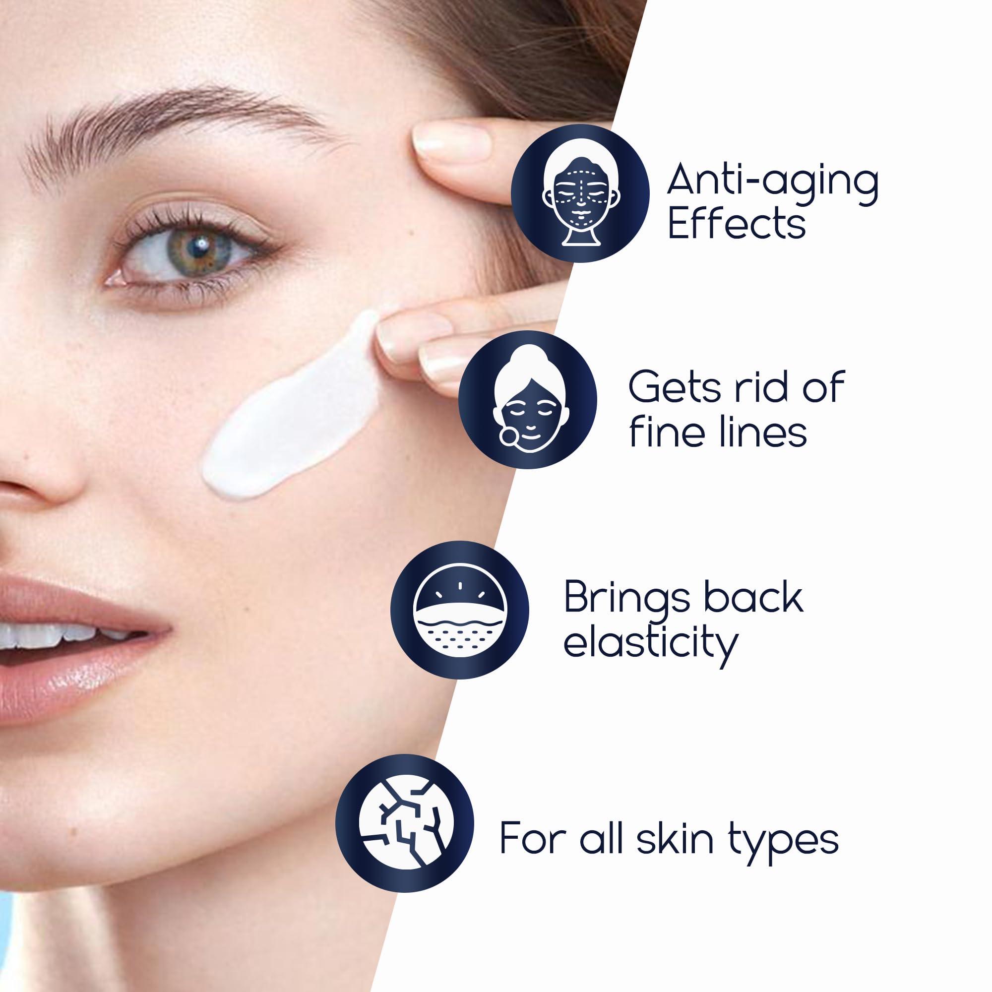 Application nocturne Pharmlitalia Lift sur le visage pour douceur.