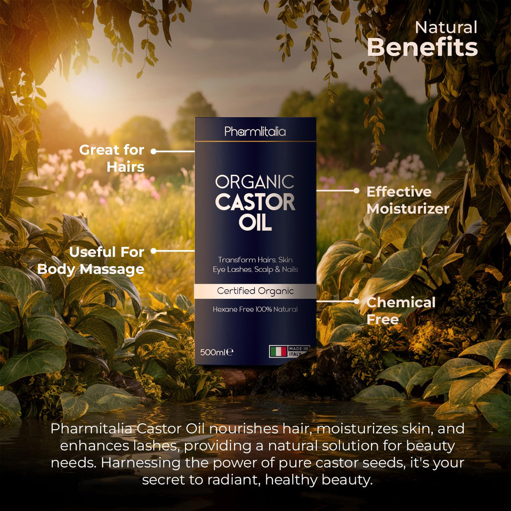 Ricinoleic acid rich Pharmlitalia oil for deep conditioning