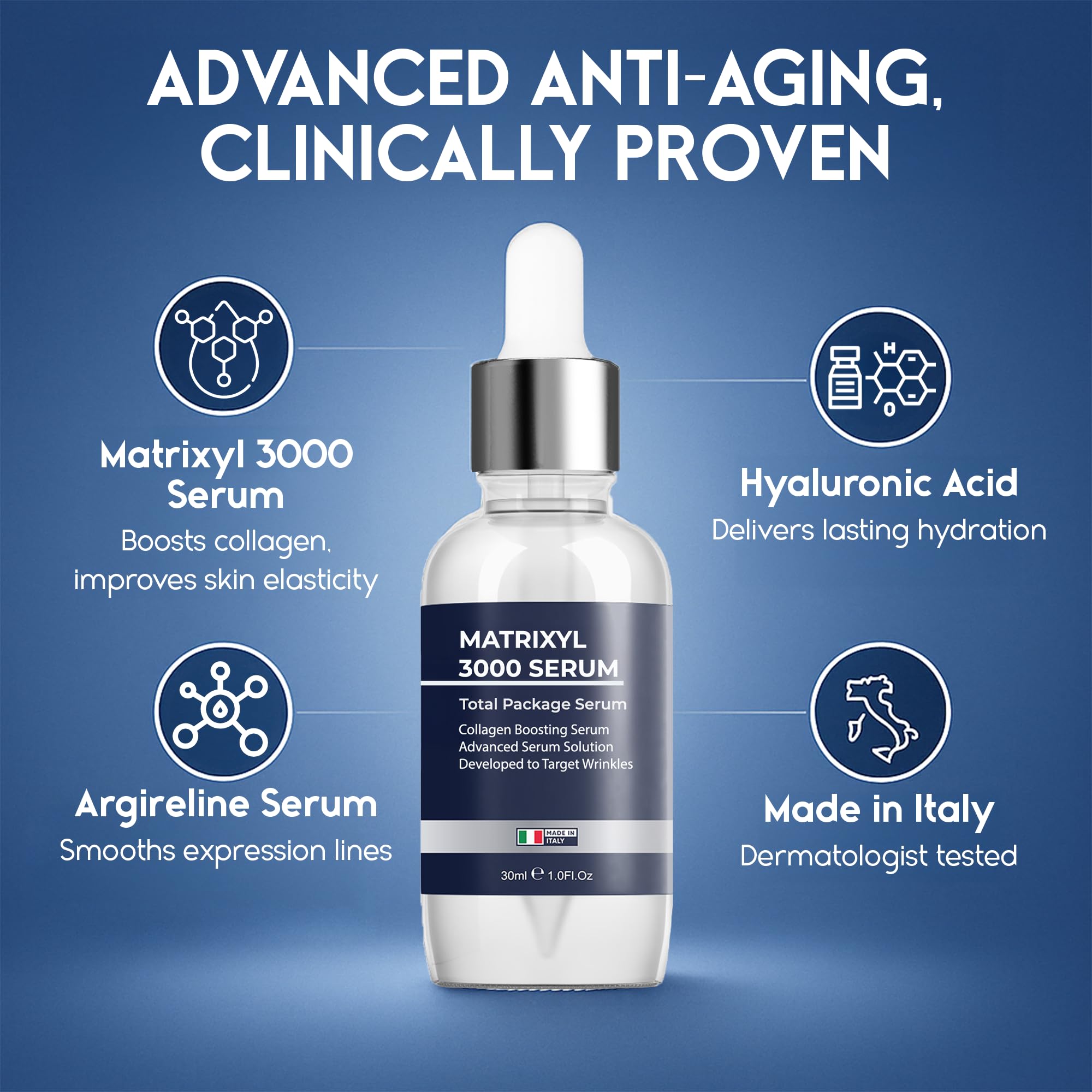 Pharmlitalia Sérum hyaluronique : hydratation intense pour peau repulpée et lumineuse.