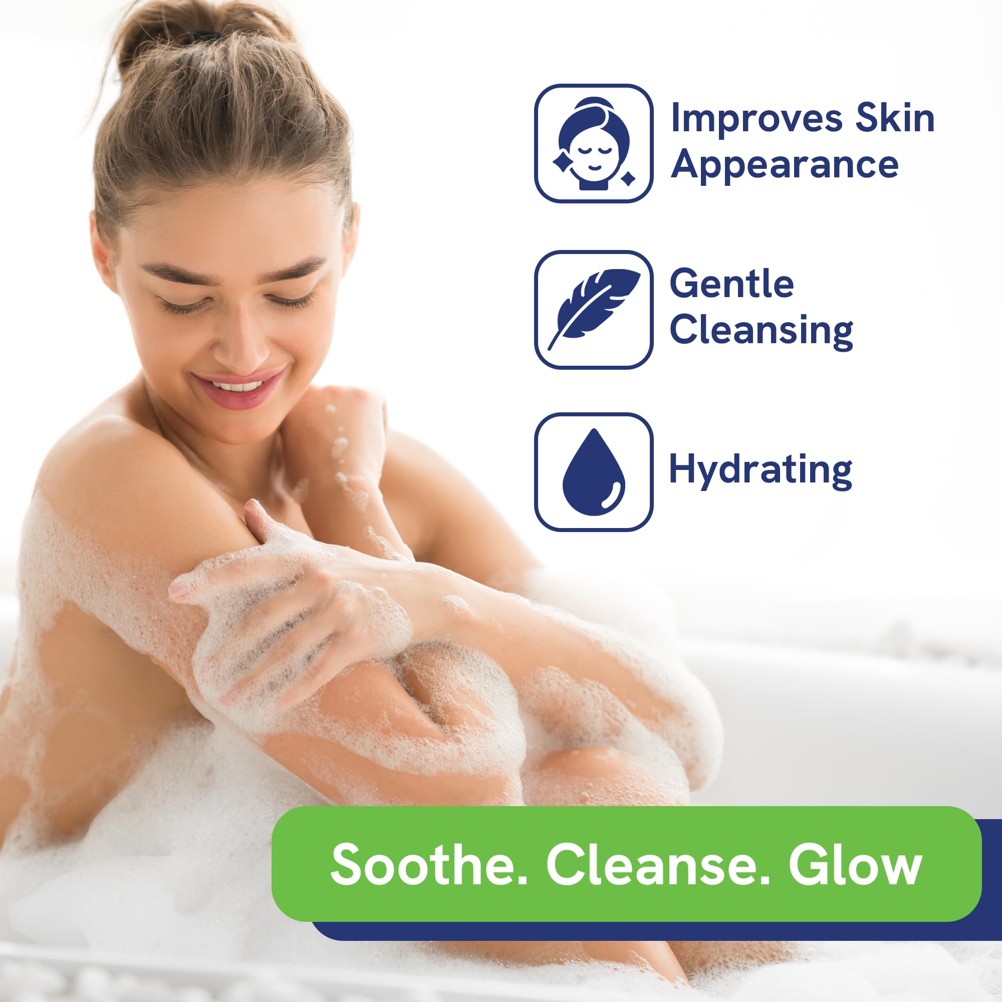 Aloe vera apaisant intégré au nettoyant pHat 5.5 pour peau sensible.