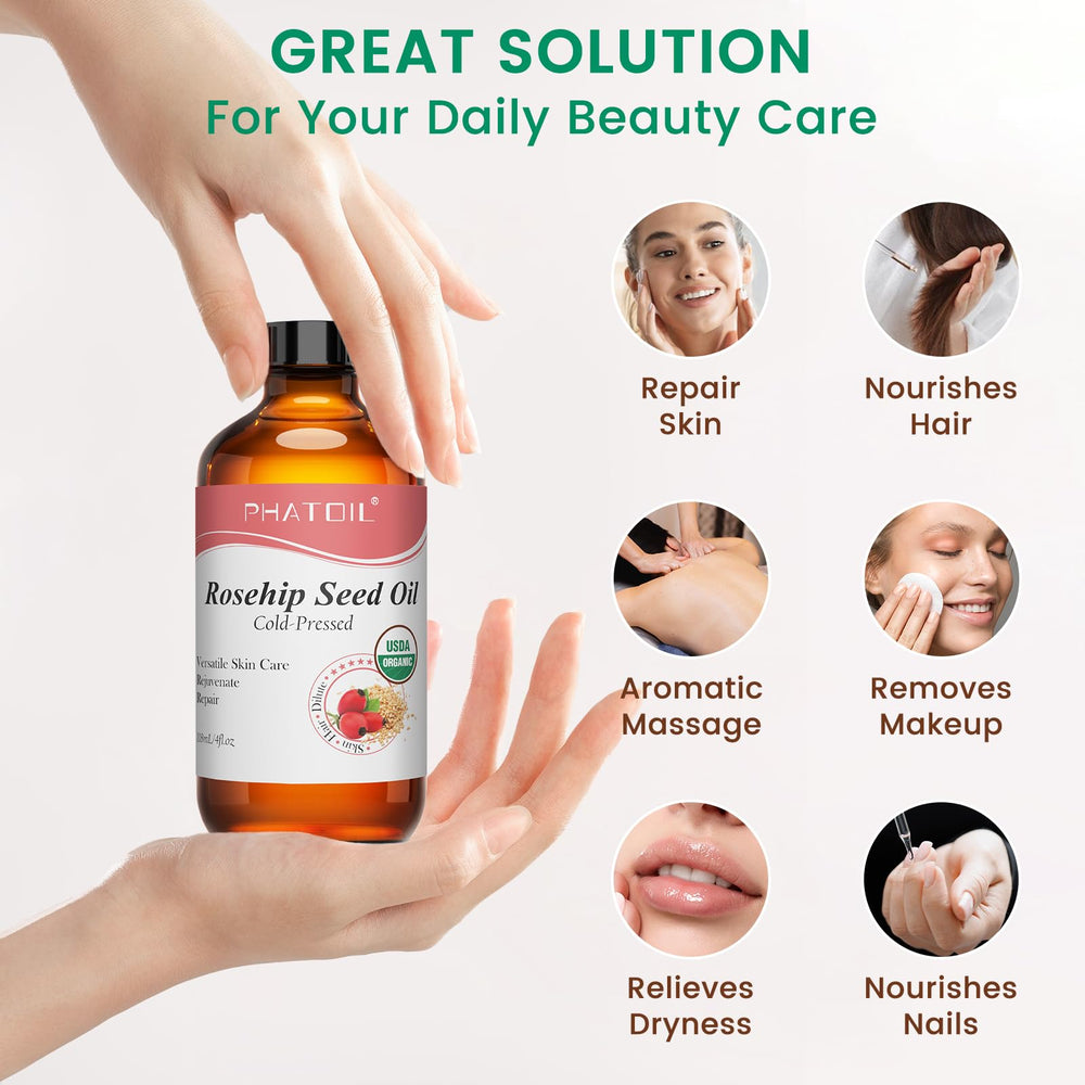PHATOIL huile de rosehip — soin cheveux nourrissant, réduit la casse.