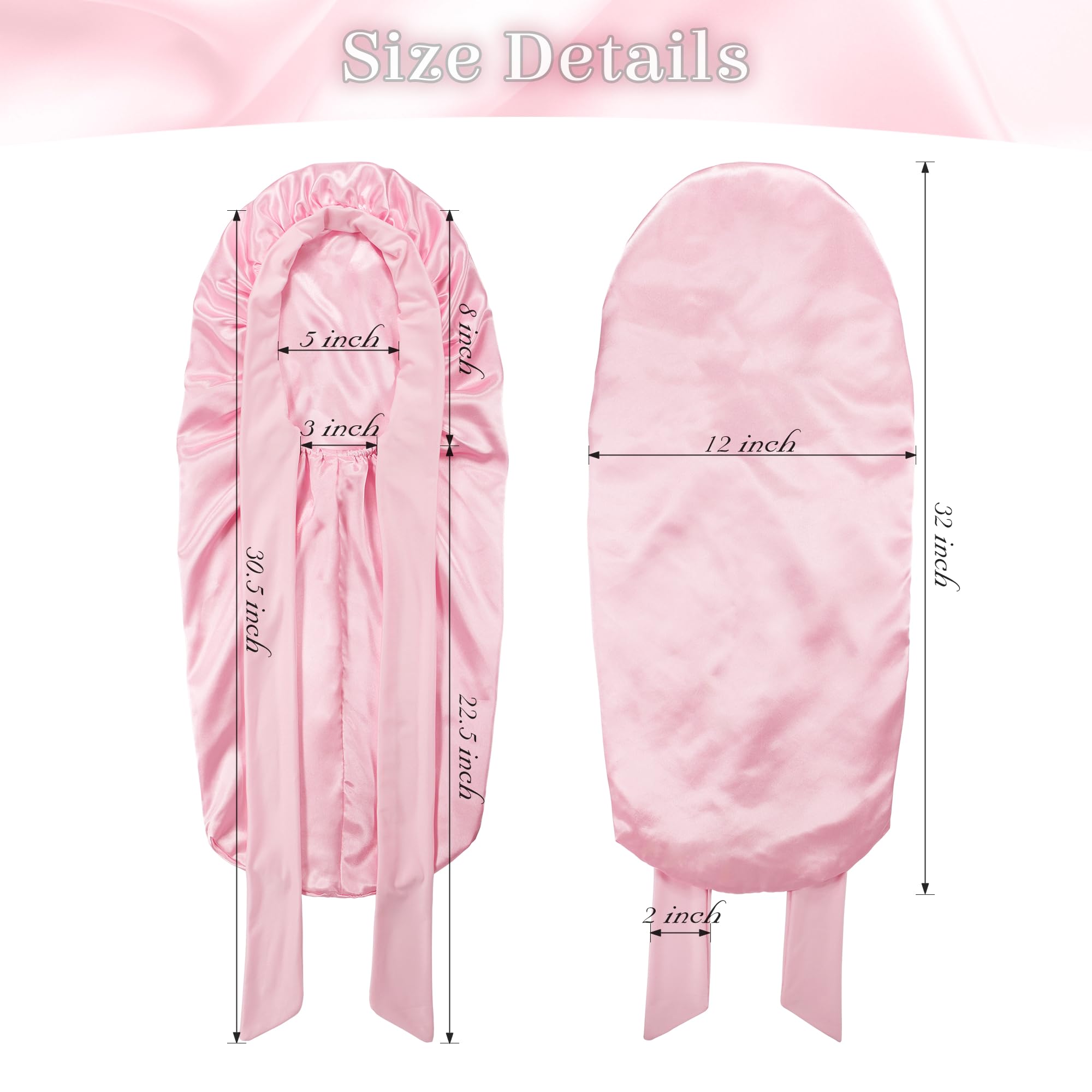PHILIGHTS bonnet satin long pour cheveux bouclés et frisés au repos