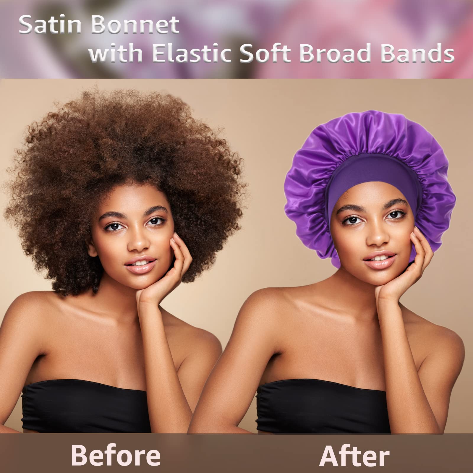 PHILIGHTS bonnet satin – bande douce et extensible sans tirer les cheveux.