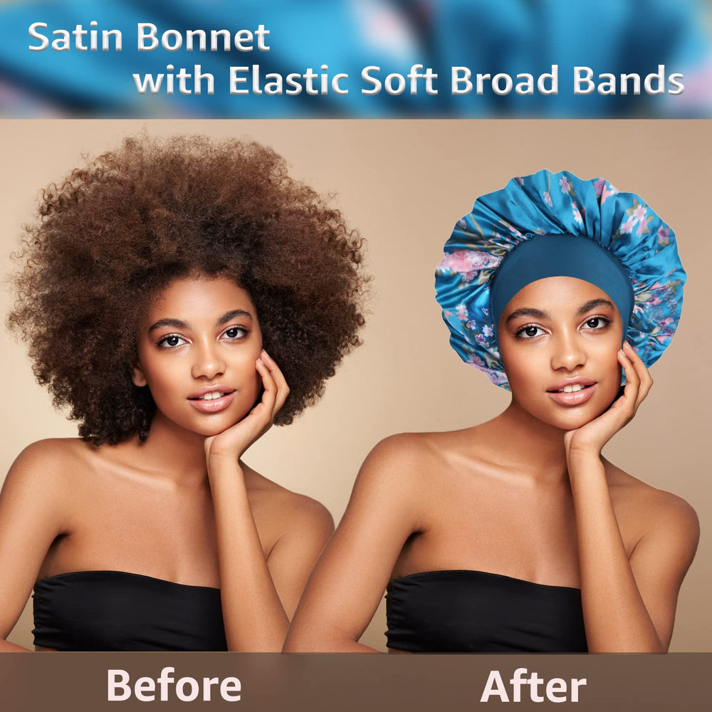 PHILIGHTS bonnet satin pour cheveux longs ou bouclés, confort nocturne.