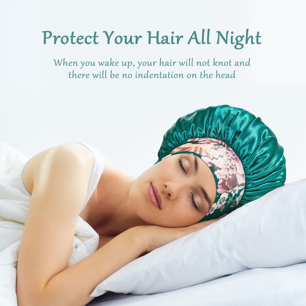 PHILIGHTS bonnet satin pour coiffures diverses, boucles et cheveux longues protégés.