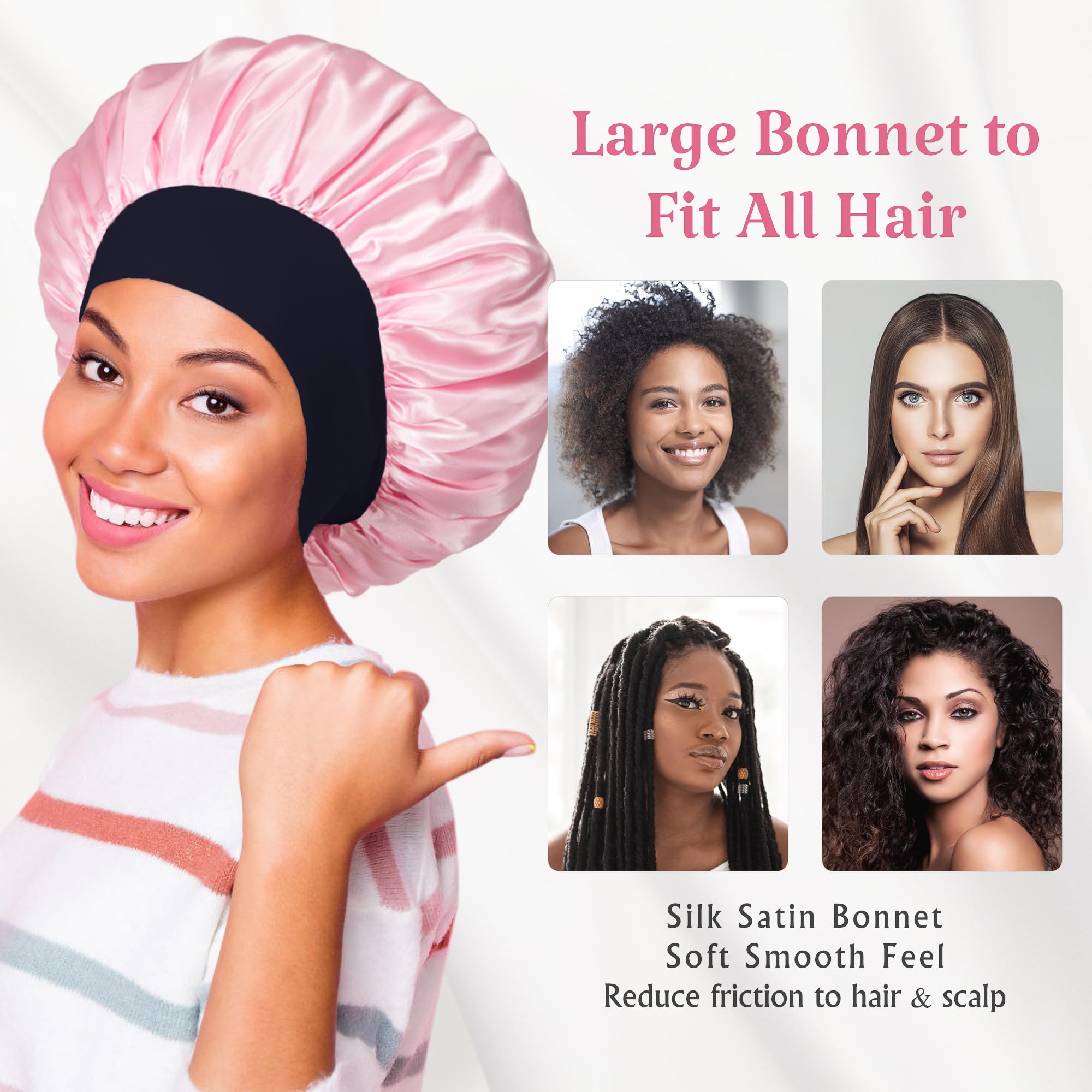 PHILIGHTS bonnet satin diamètre 36,8 cm : s’adapte à toutes les longueurs de cheveux.