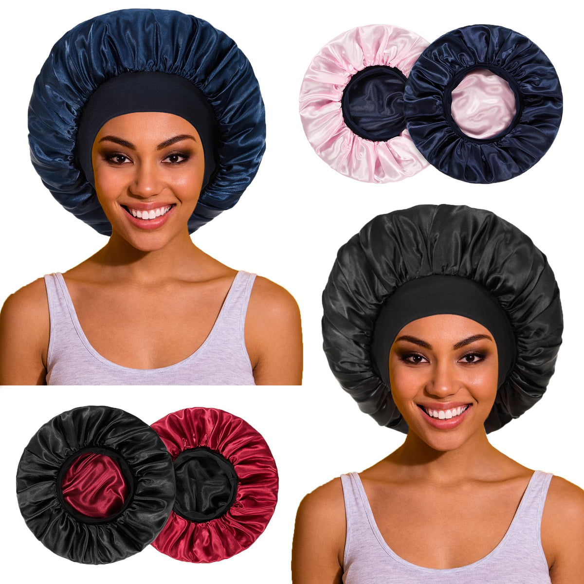 PHILIGHTS bonnet satin double-face avant : deux couleurs pour varier le style.