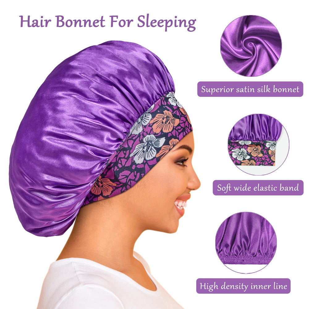PHILIGHTS bonnet satin bande élastique large pour maintien sûr