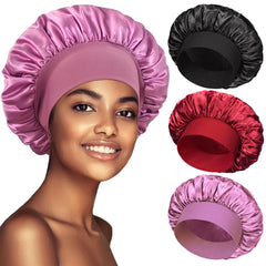 PHILIGHTS bonnet satin, larges bandes elastiques, maintien confortable toute la nuit et protection des cheveux.