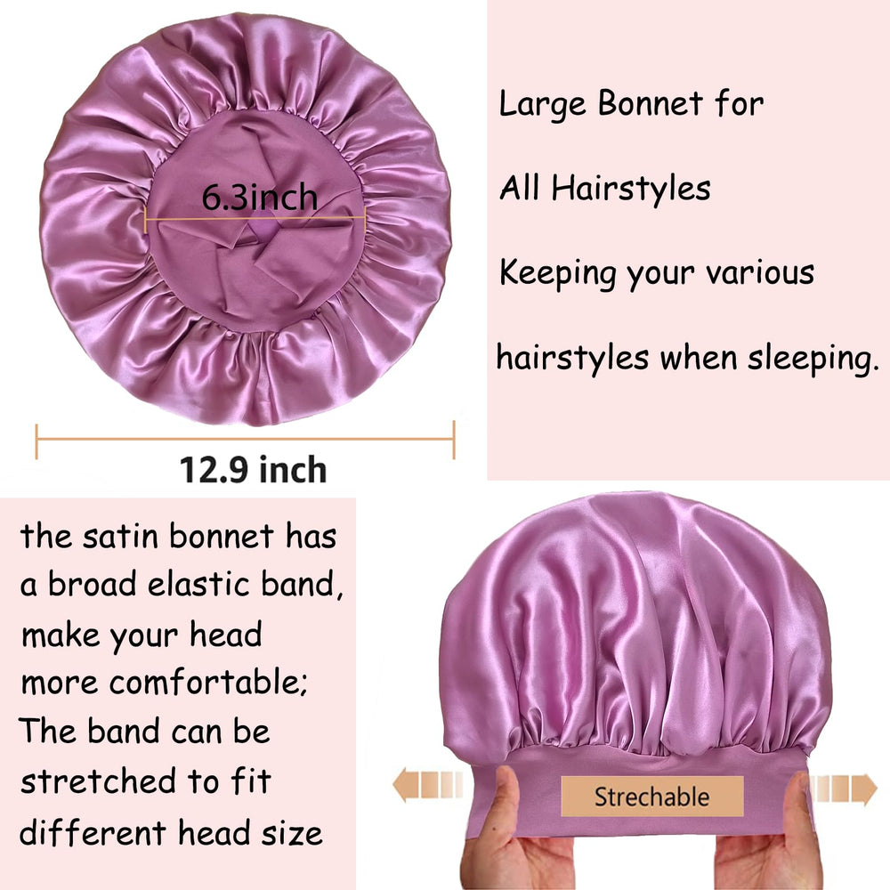 PHILIGHTS bonnet satin, idéal pour tresses et coiffures longues, protège et maintient la coiffure.