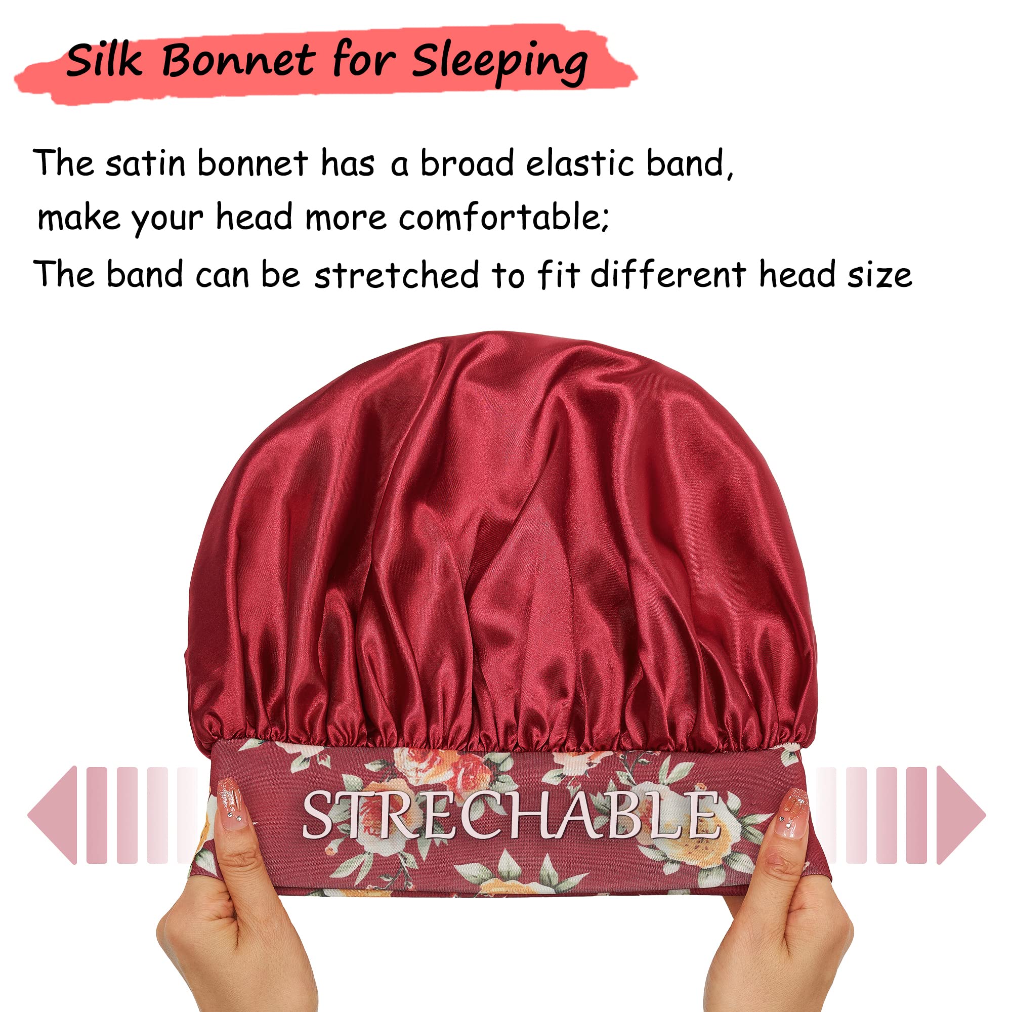 PHILIGHTS bonnet satin utilisation polyvalente pour dormir et soins du visage.